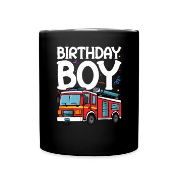 Anniversaire Garçon Pompier Anniversaire Garçon - Mug uni - noir - Devant