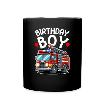 Anniversaire Garçon Pompier Anniversaire Garçon - Mug uni - noir - Devant