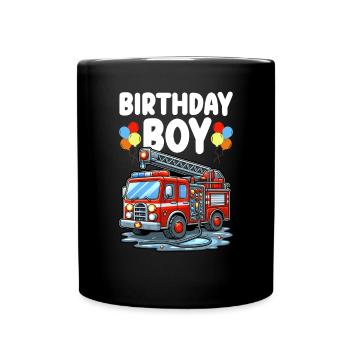 Anniversaire Garçon Pompier Anniversaire Garçon - Mug uni - noir - Devant