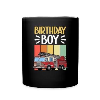 Anniversaire Garçon Pompier Anniversaire Garçon - Mug uni - noir - Devant