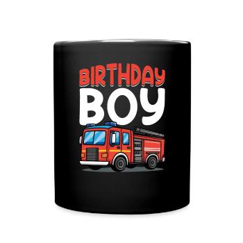 Anniversaire Garçon Pompier Anniversaire Garçon - Mug uni - noir - Devant