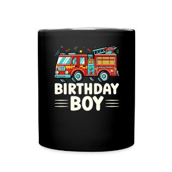 Anniversaire Garçon Pompier Anniversaire Garçon - Mug uni - noir - Devant