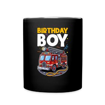 Anniversaire Garçon Pompier Anniversaire Garçon - Mug uni - noir - Devant