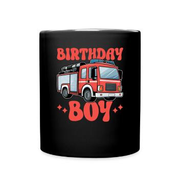 Anniversaire Garçon Pompier Anniversaire Garçon - Mug uni - noir - Devant