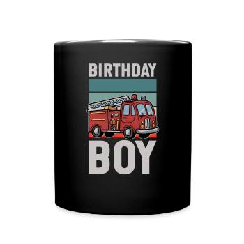 Anniversaire Garçon Pompier Anniversaire Garçon - Mug uni - noir - Devant