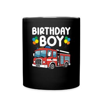 Anniversaire Garçon Pompier Anniversaire Garçon - Mug uni - noir - Devant