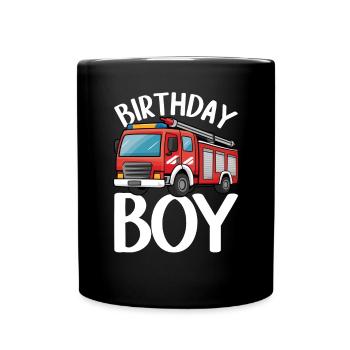 Anniversaire Garçon Pompier Anniversaire Garçon - Mug uni - noir - Devant