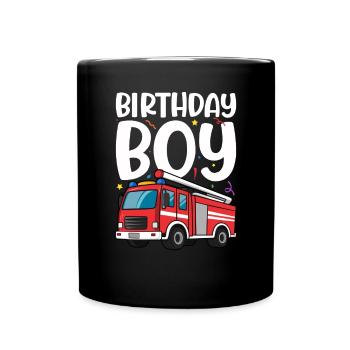 Anniversaire Garçon Pompier Anniversaire Garçon - Mug uni - noir - Devant