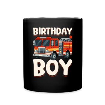 Anniversaire Garçon Pompier Anniversaire Garçon - Mug uni - noir - Devant