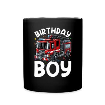 Anniversaire Garçon Pompier Anniversaire Garçon - Mug uni - noir - Devant