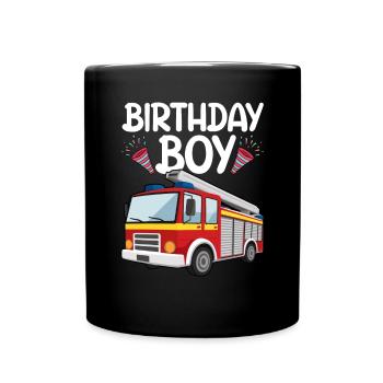 Anniversaire Garçon Pompier Anniversaire Garçon - Mug uni - noir - Devant
