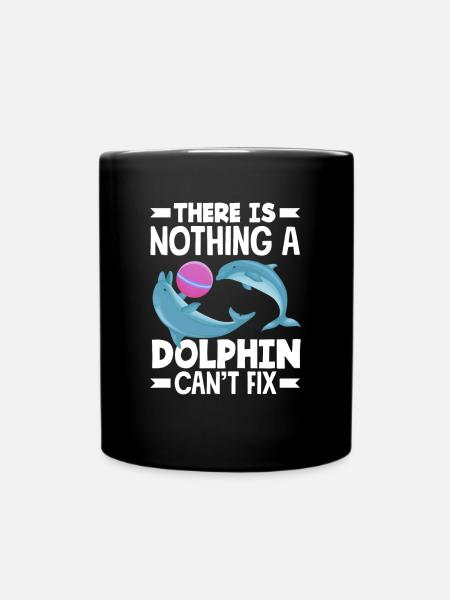 Delfine Heilen Alles - Tasse einfarbig - Schwarz