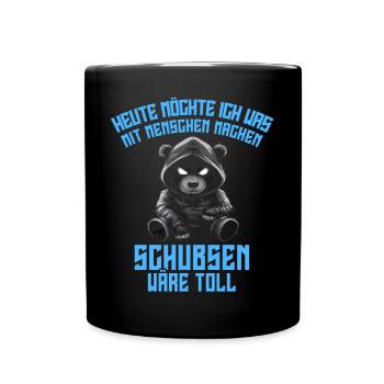 Panda Irony Funny Work Funny Funny Antisocial - Full Colour Mug - black - Front