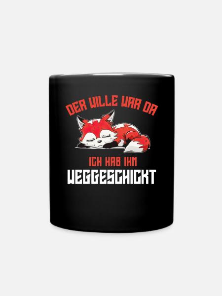 Fuchs Tshirt Lustig Witzig Humor Sarkasmus Ironie - Tasse einfarbig - Schwarz