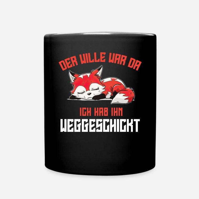 Fuchs Tshirt Lustig Witzig Humor Sarkasmus Ironie - Tasse einfarbig - Schwarz