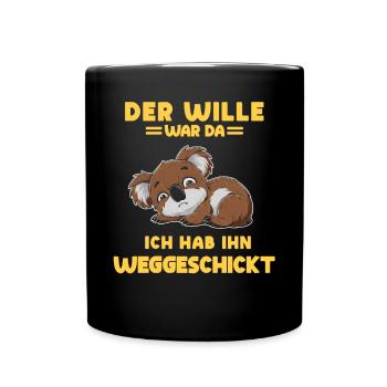 Koala Tshirt Funny Funny Humor Sarcasm Irony - Full Colour Mug - black - Front