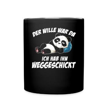 Panda Tshirt Funny Funny Humor Sarcasm Irony - Full Colour Mug - black - Front