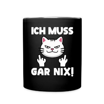 Lazy Tshirt Work Panda Funny Sarcasm Office - Full Colour Mug - black - Front
