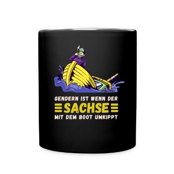 Gendern Tshirt Herren Damen Lustig Witzig Spruch - Tasse einfarbig - Schwarz - Vorne