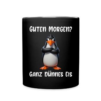 Penguin Tshirt Funny Funny Humor Sarcasm Office - Full Colour Mug - black - Front