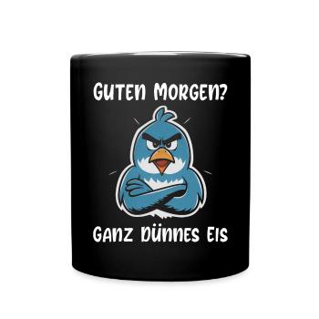 Pinguin Tshirt Lustig Witzig Humor Sarkasmus Büro - Tasse einfarbig - Schwarz - Vorne