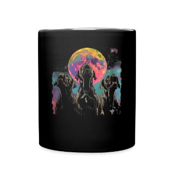 Bullmastiff Hund Heulender Mond - Tasse einfarbig - Schwarz - Vorne