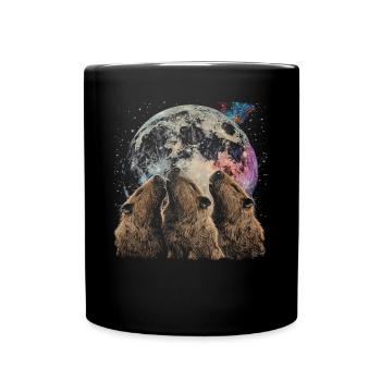 Capybara Capibara Heulender Mond - Tasse einfarbig - Schwarz - Vorne