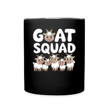 Goat Groups Design Goat Squad - Full Colour Mug - black - Front