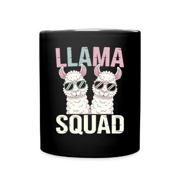 Llama Group Design Lama Squad - Full Colour Mug - black - Front