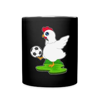 poulet joueur de football - Mug uni - noir - Devant