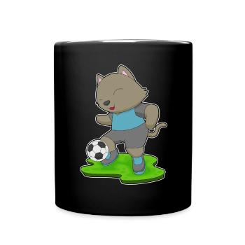 Chat Joueur de Football Football - Mug uni - noir - Devant