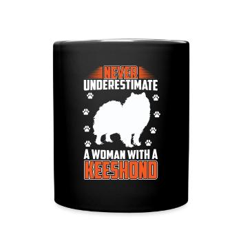 Wolfspitz femme avec un keeshond - Mug uni - noir - Devant