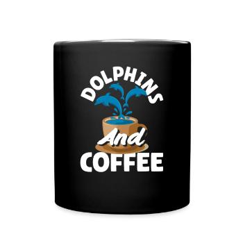 Dolphins and coffee lovers - Full Colour Mug - black - Front