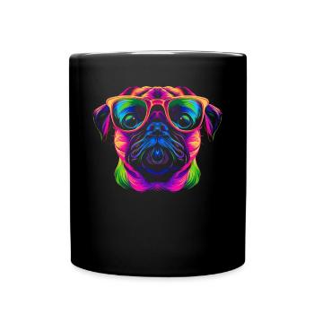 Pug Dog Sunglasses Popart - Full Colour Mug - black - Front