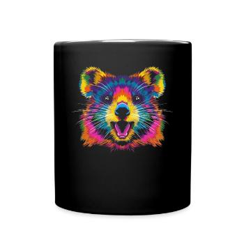 Quokka Australische Popart - Tasse einfarbig - Schwarz - Vorne