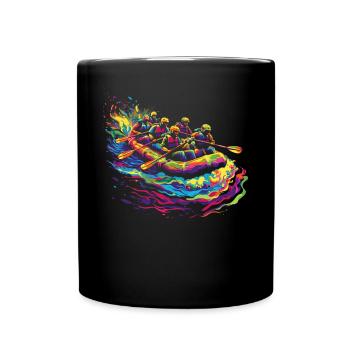 Rafting White Water River Rafter Paddling Popart - Full Colour Mug - black - Front