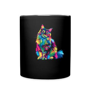 Ragdoll Cat Popart - Full Colour Mug - black - Front