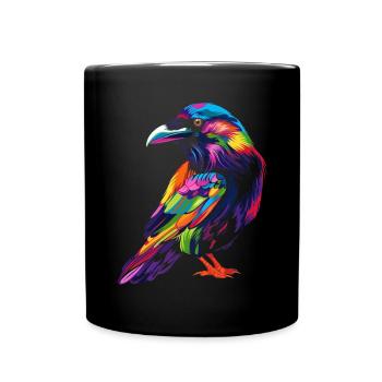 Corbeau Corbeau oiseau Popart - Mug uni - noir - Devant