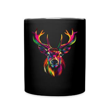 Renne Noël Père Noël Popart - Mug uni - noir - Devant