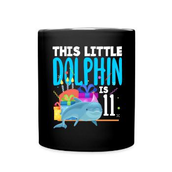 Ce petit dauphin a 11 11 ans - Mug uni - noir - Devant
