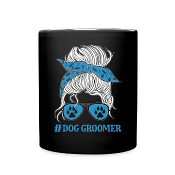 Chien Chiot Soins pour animaux de compagnie Salon d’emploi - Mug uni - noir - Devant
