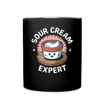 Sauce Lover Sour Cream Expert Kawaii Sour Cream - Tasse einfarbig - Schwarz - Vorne
