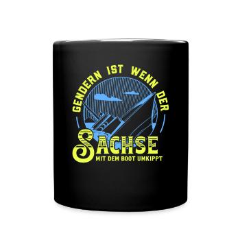 Gendern Tshirt Herren Damen Lustig Witzig Spruch - Tasse einfarbig - Schwarz - Vorne