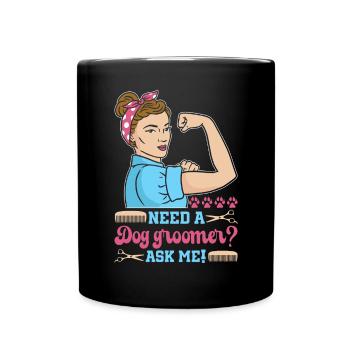 Chien Chiot Soins pour animaux de compagnie Salon d’emploi - Mug uni - noir - Devant