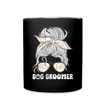 Chien Chiot Soins pour animaux de compagnie Salon d’emploi - Mug uni - noir - Devant