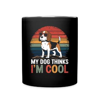 Beagle mon chien pense que je suis cool - Mug uni - noir - Devant