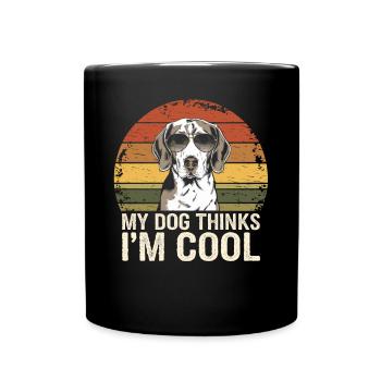 Beagle mon chien pense que je suis cool - Mug uni - noir - Devant