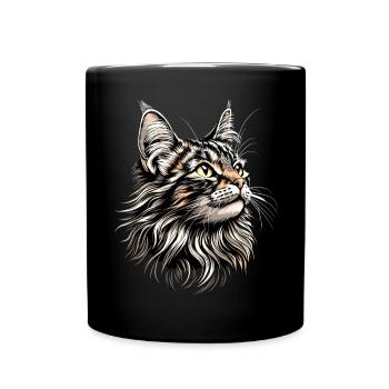 Maine Coon Cat Cat Mom Cat Maine Coon Cats - Full Colour Mug - black - Front