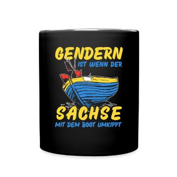 Gendern Tshirt Herren Damen Lustig Witzig Spruch - Tasse einfarbig - Schwarz - Vorne