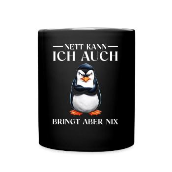 Penguin Tshirt Funny Funny Humor Sarcasm Office - Full Colour Mug - black - Front